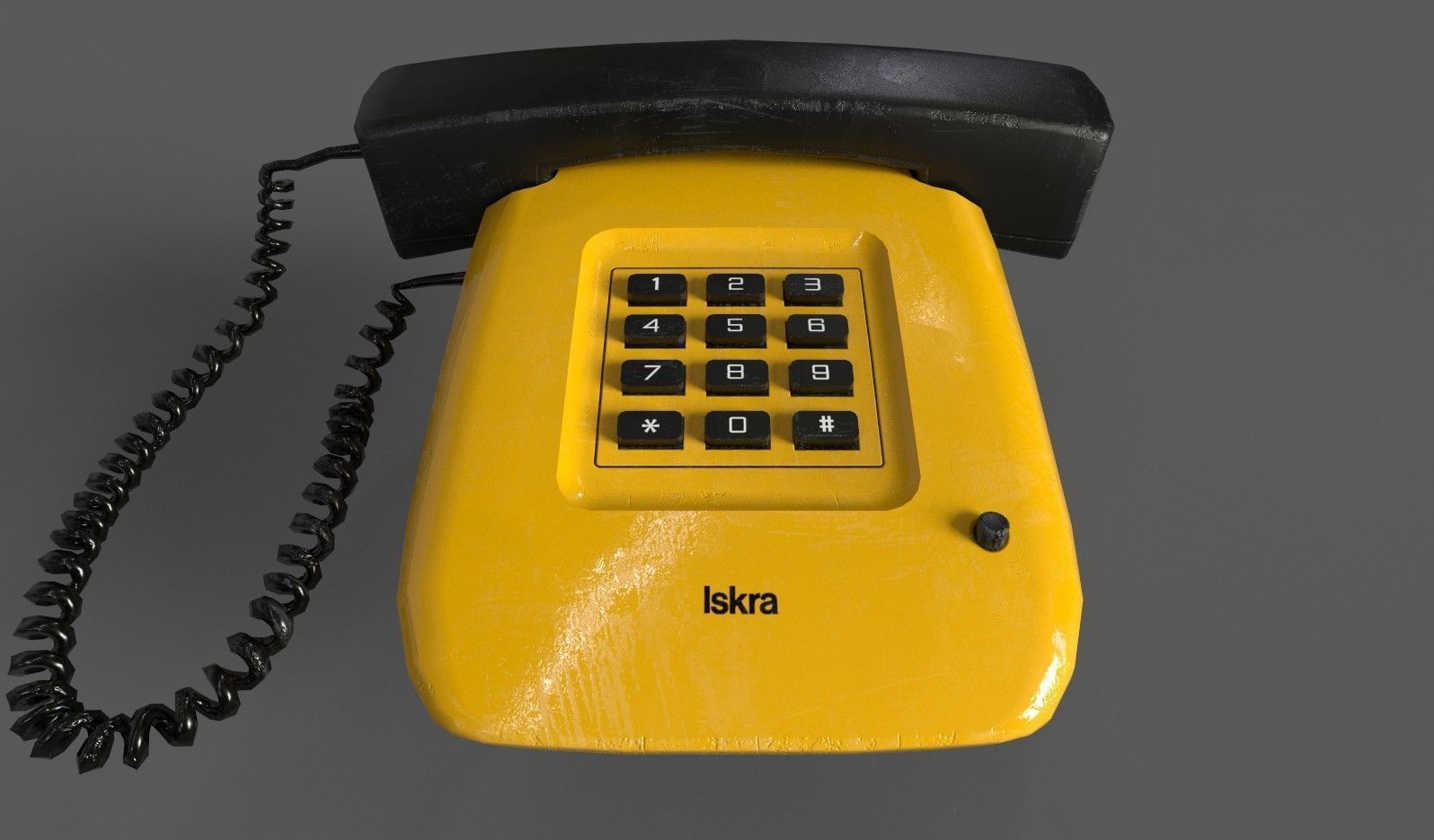 Vintage Telephone Low-poly 3D model_1