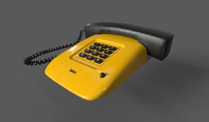 Vintage Telephone Low-poly 3D model
