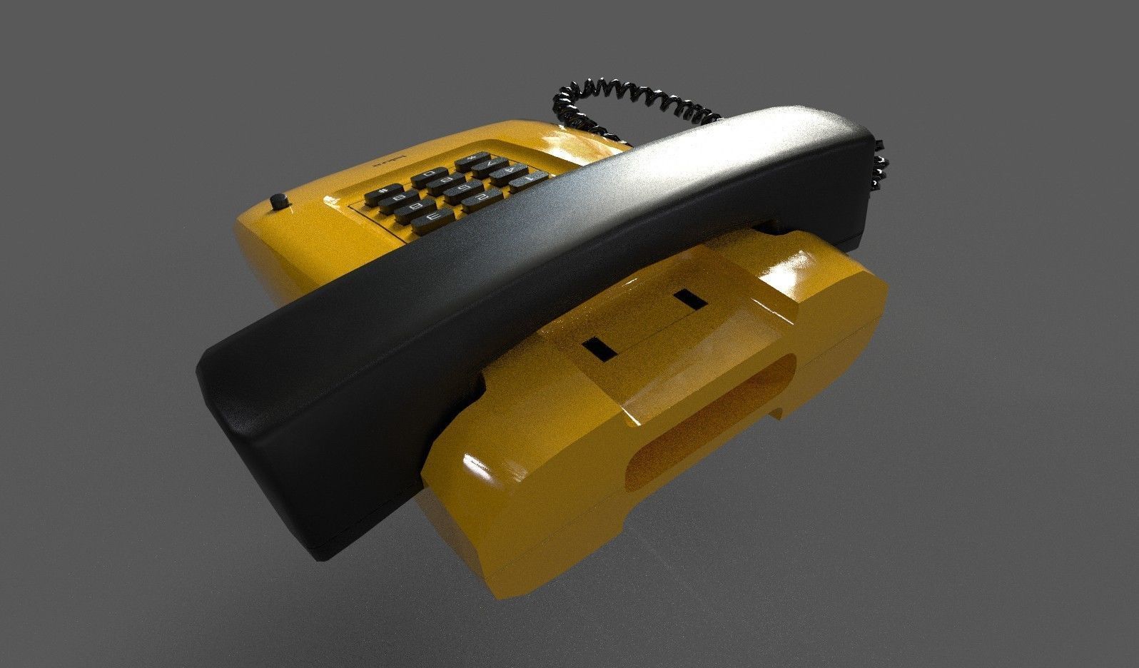 Vintage Telephone Low-poly 3D model_5