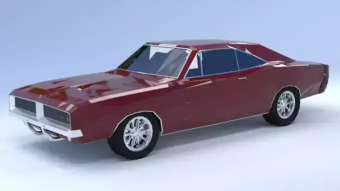 Dodge Charger RT low poly Free 3D model