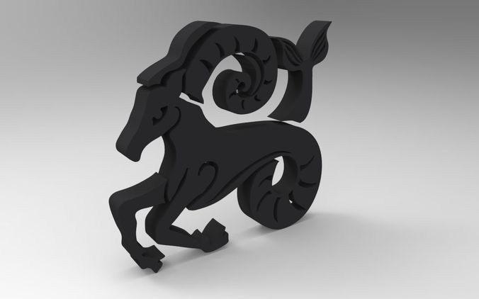 Capricorn zodiac symbol Free 3D print model