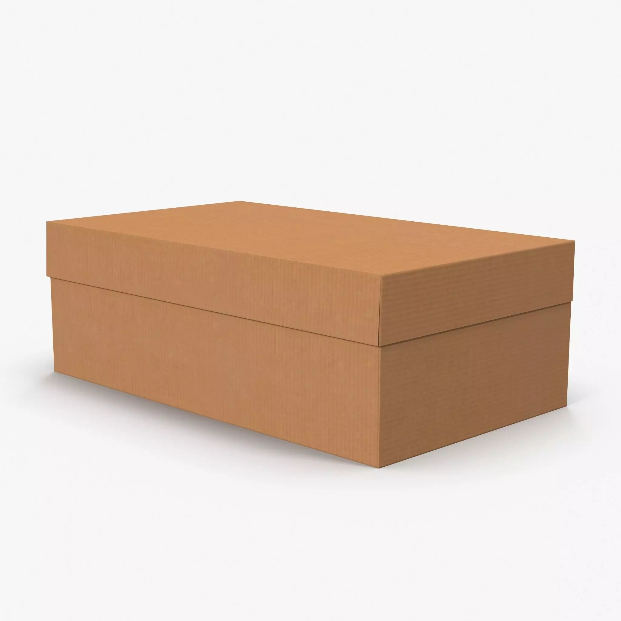 Cardboard Shoe Box Low-Poly Low-poly 3D model_0