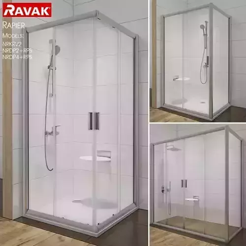 Corner shower cabins Ravak Rapier 3D model