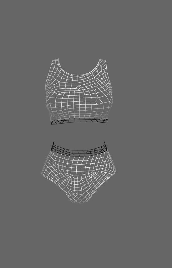 biquine simples Low-poly 3D model_4