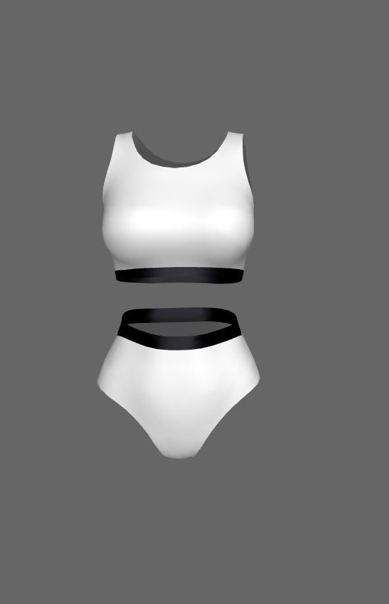 biquine simples Low-poly 3D model_3
