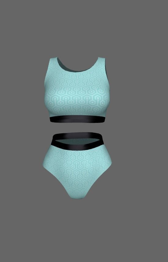 biquine simples Low-poly 3D model_2