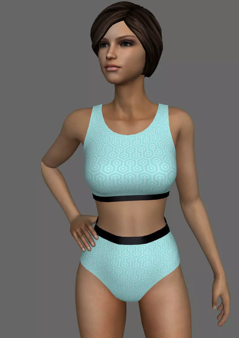 biquine simples Low-poly 3D model_0