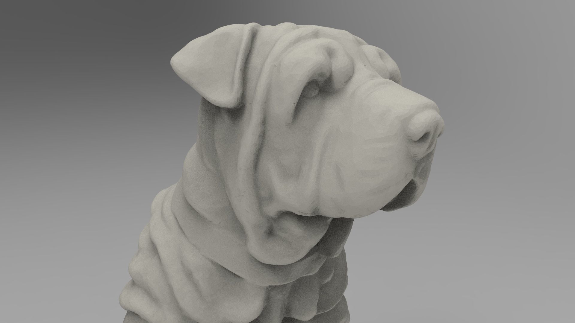 sitting dog 3D print model_1
