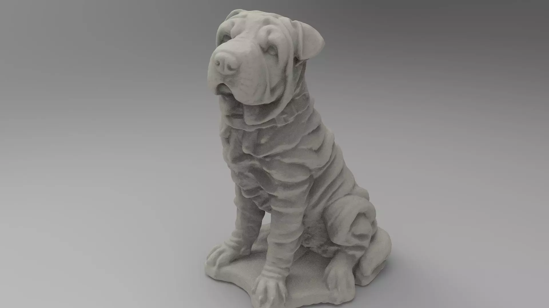sitting dog 3D print model_0