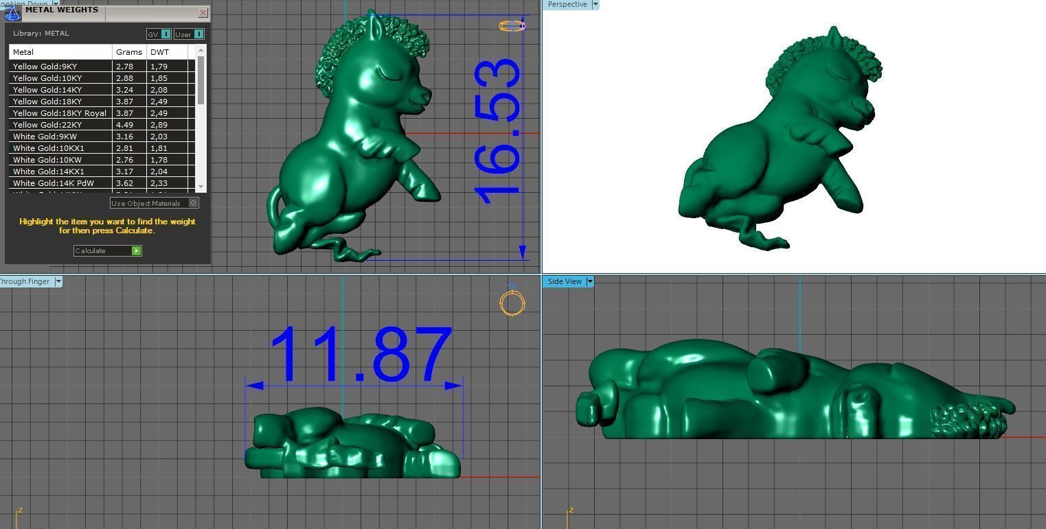 horse pendant 3D print model_6