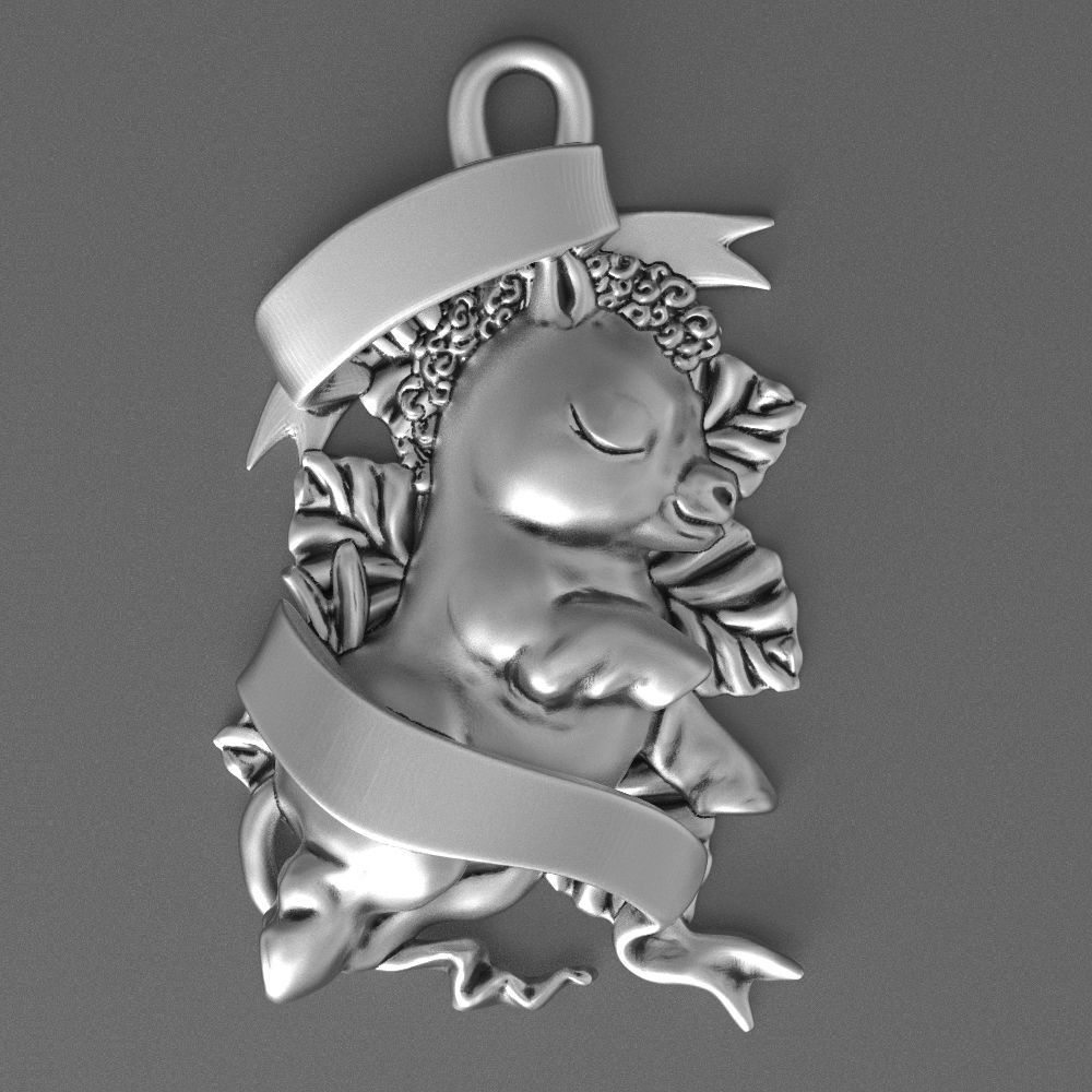 horse pendant 3D print model_1