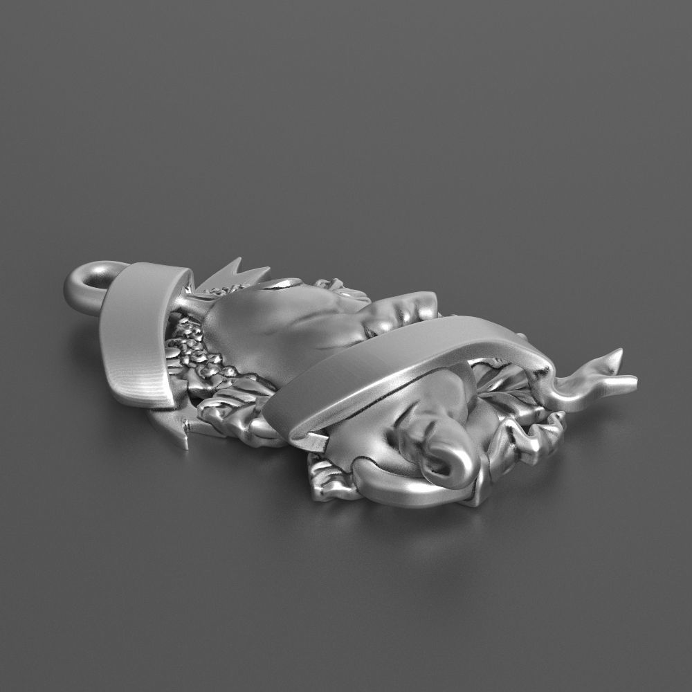 horse pendant 3D print model_3