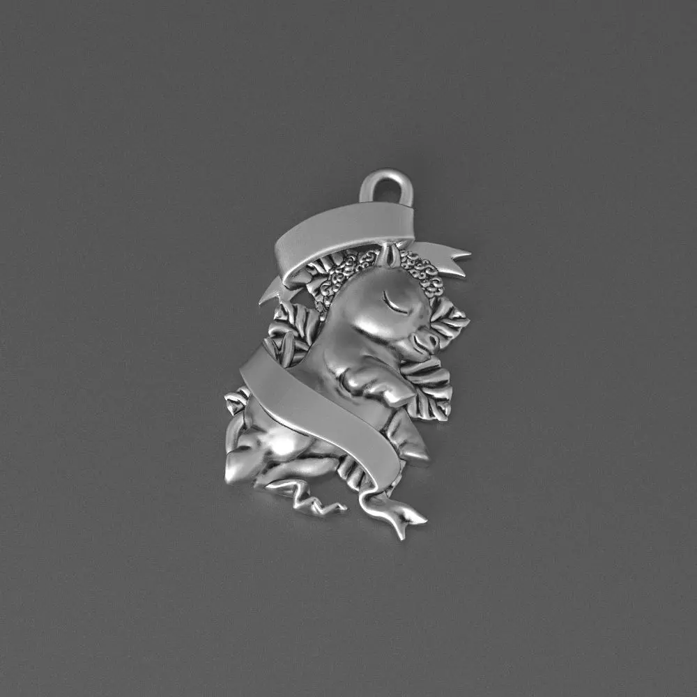 horse pendant 3D print model_0
