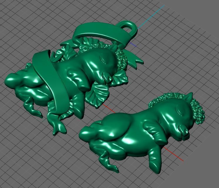 horse pendant 3D print model_4