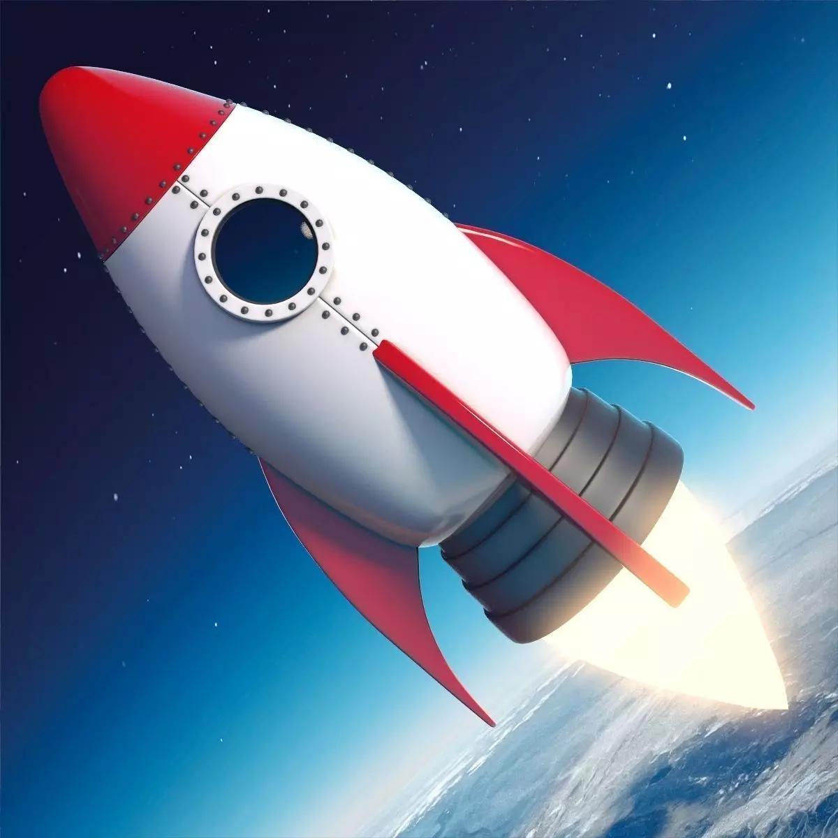 Cartoon Rocket Ship V2 Low-poly 3D model