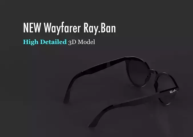 Ray-Ban Wayfarer sunglasses  3D model 3D model