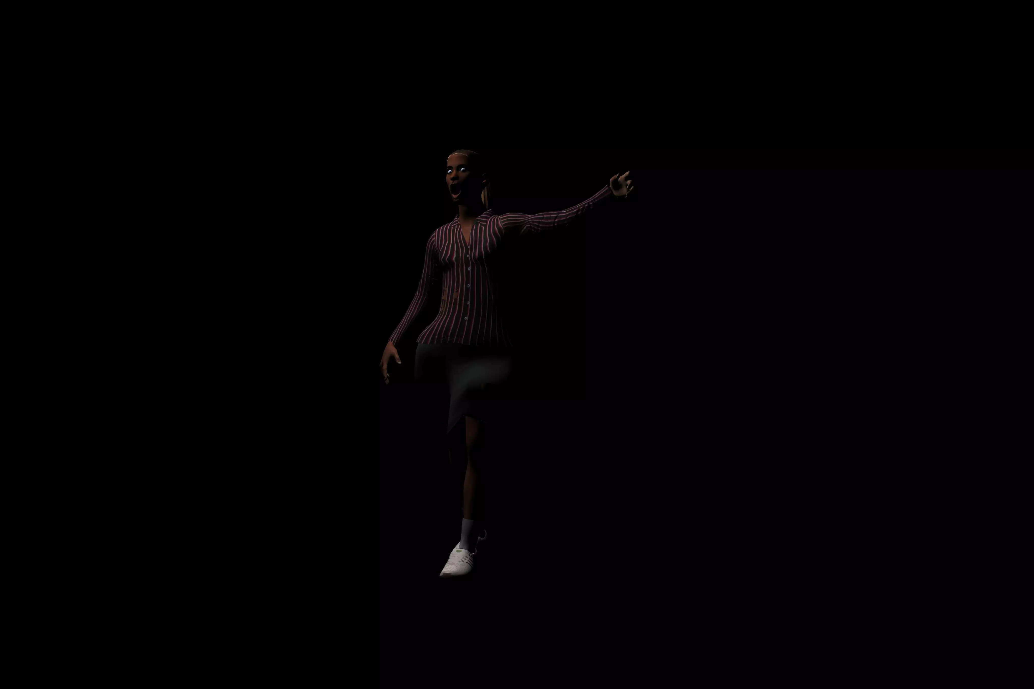 3d Female Character Low-poly 3D model_0