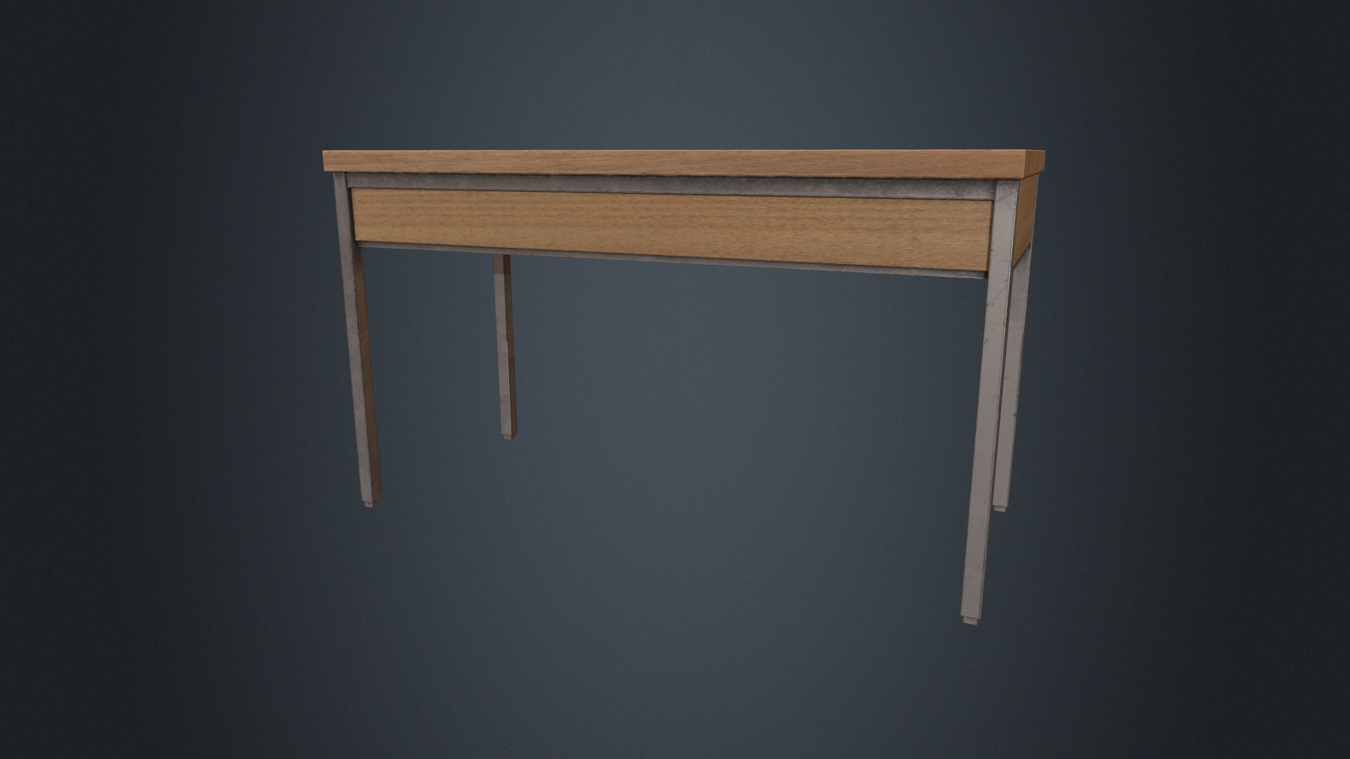Beech Wood Desk - Office Desk - Desk - Beech Desk - Furniture Low-poly 3D model_3