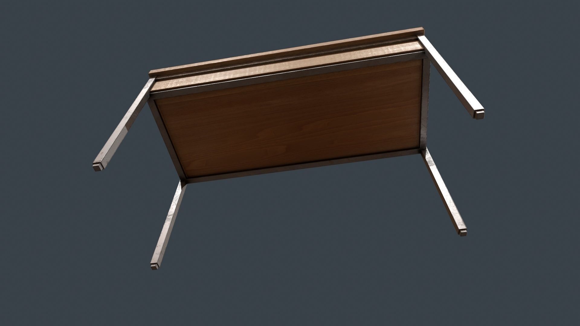 Beech Wood Desk - Office Desk - Desk - Beech Desk - Furniture Low-poly 3D model_9