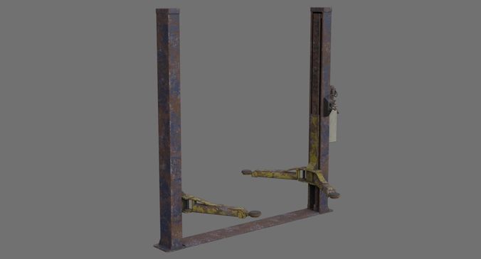 Two Post Lift 1C Low-poly 3D model 2