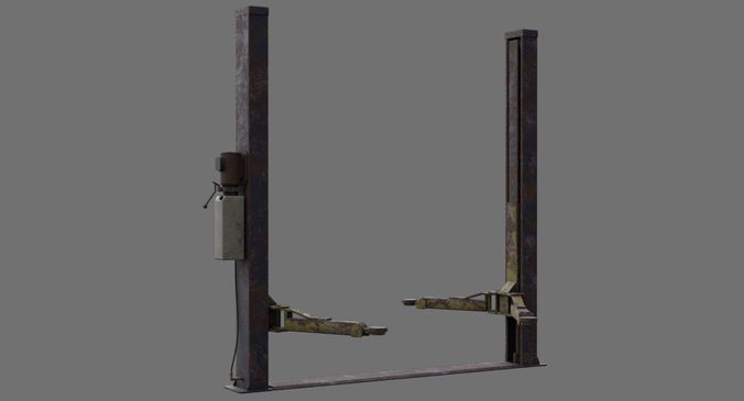 Two Post Lift 1C Low-poly 3D model 4