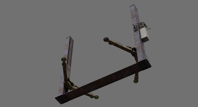Two Post Lift 1C Low-poly 3D model 5
