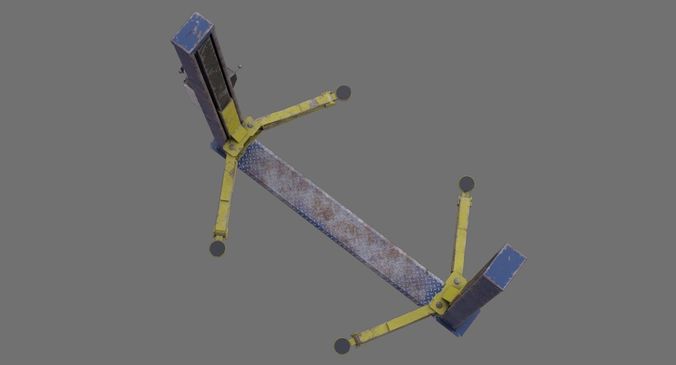 Two Post Lift 1D Low-poly 3D model 3