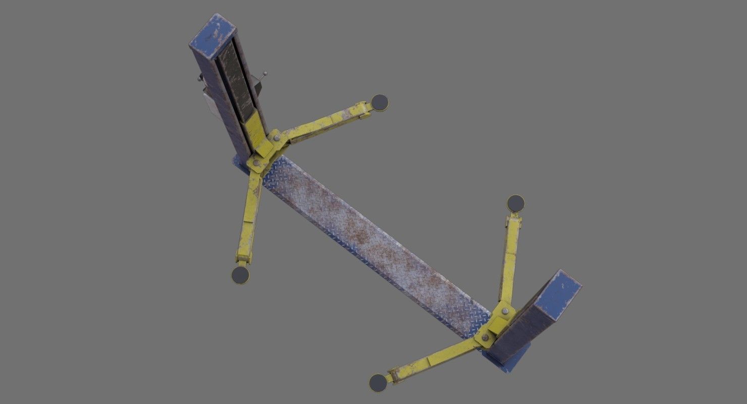 Two Post Lift 1D Low-poly 3D model_3
