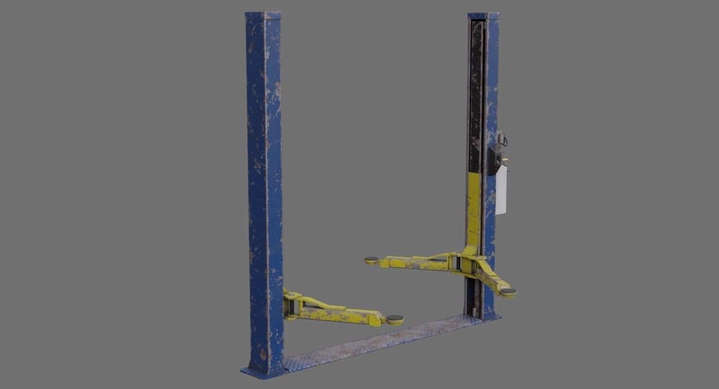 Two Post Lift 1D Low-poly 3D model_2