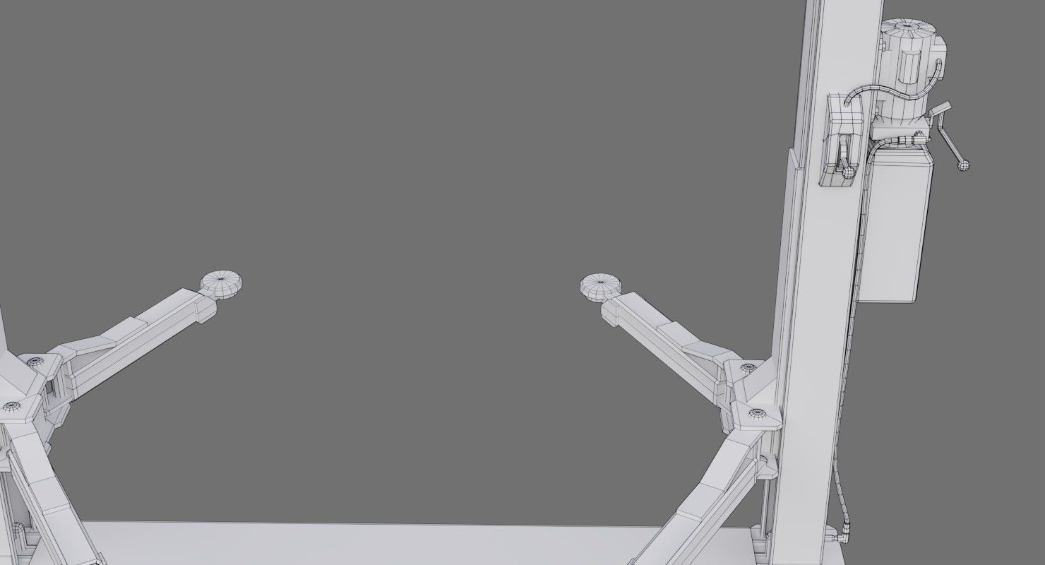 Two Post Lift 1D Low-poly 3D model_8