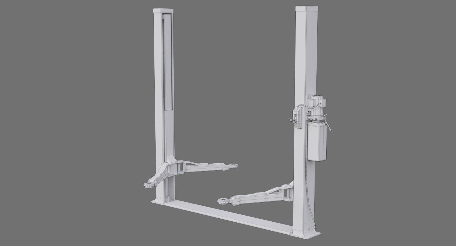 Two Post Lift 1D Low-poly 3D model_7