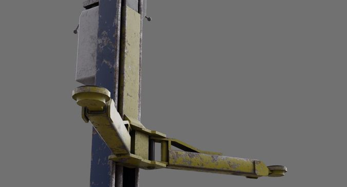 Two Post Lift 1D Low-poly 3D model 6