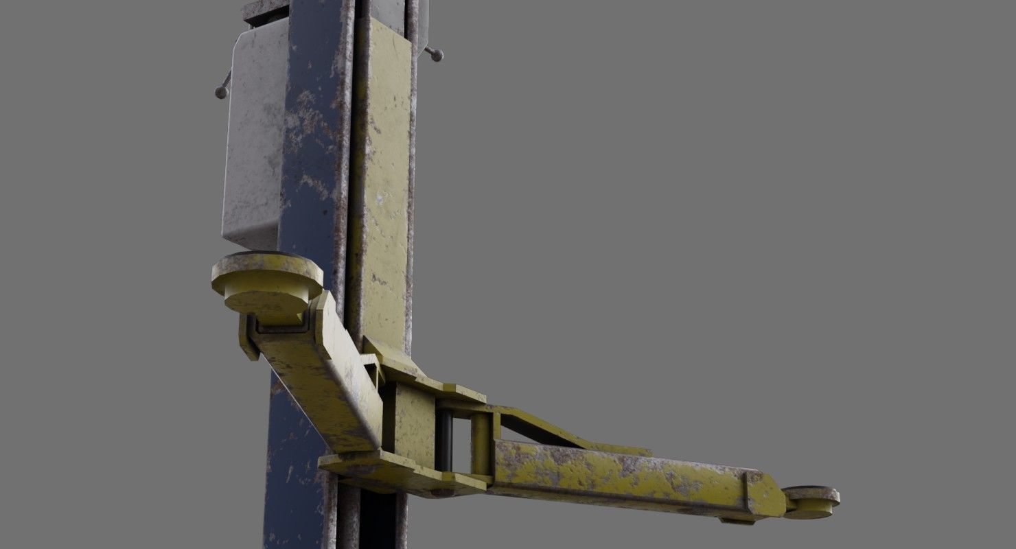 Two Post Lift 1D Low-poly 3D model_6