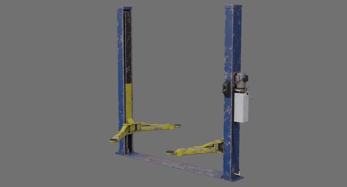 Two Post Lift 1D Low-poly 3D model