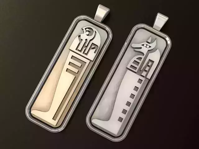Anubis and Horus Egyptian GodS Pendant