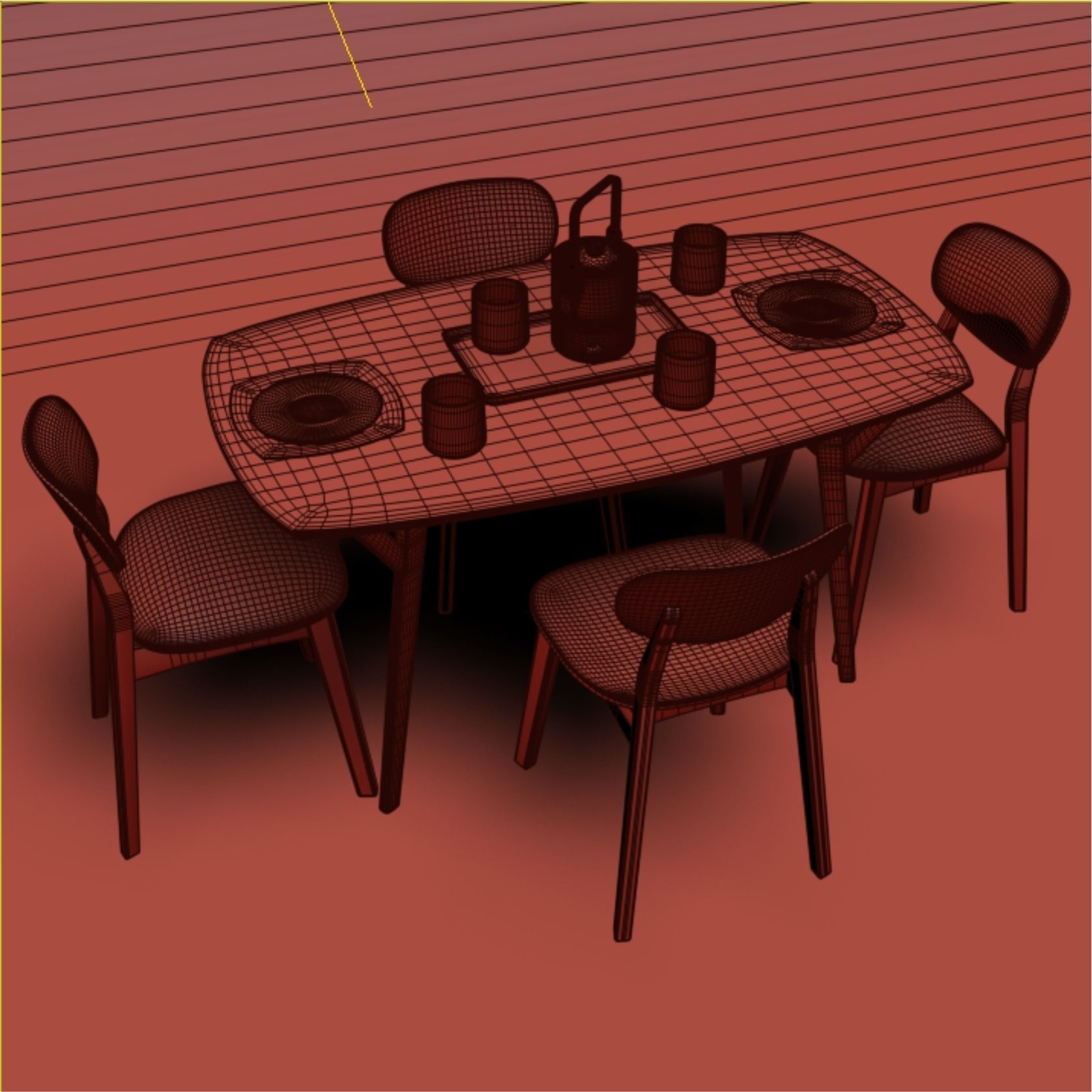 Proso Dining group set 3D model_5