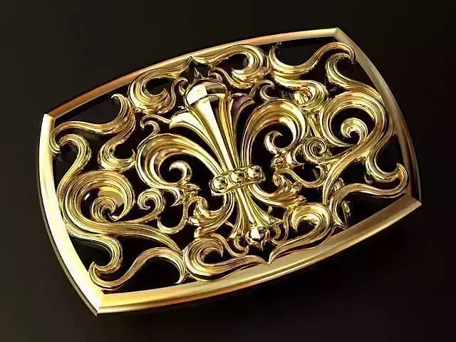 Royal Lily Belt Buckle 3D print model