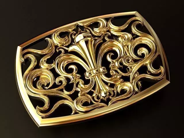 Royal Lily Belt Buckle 3D print model_0
