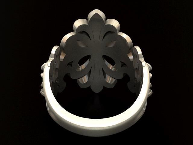 Lily cross ring 3D print model_5