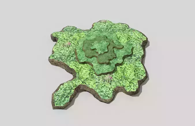 low poly forest terrain Low-poly 3D model