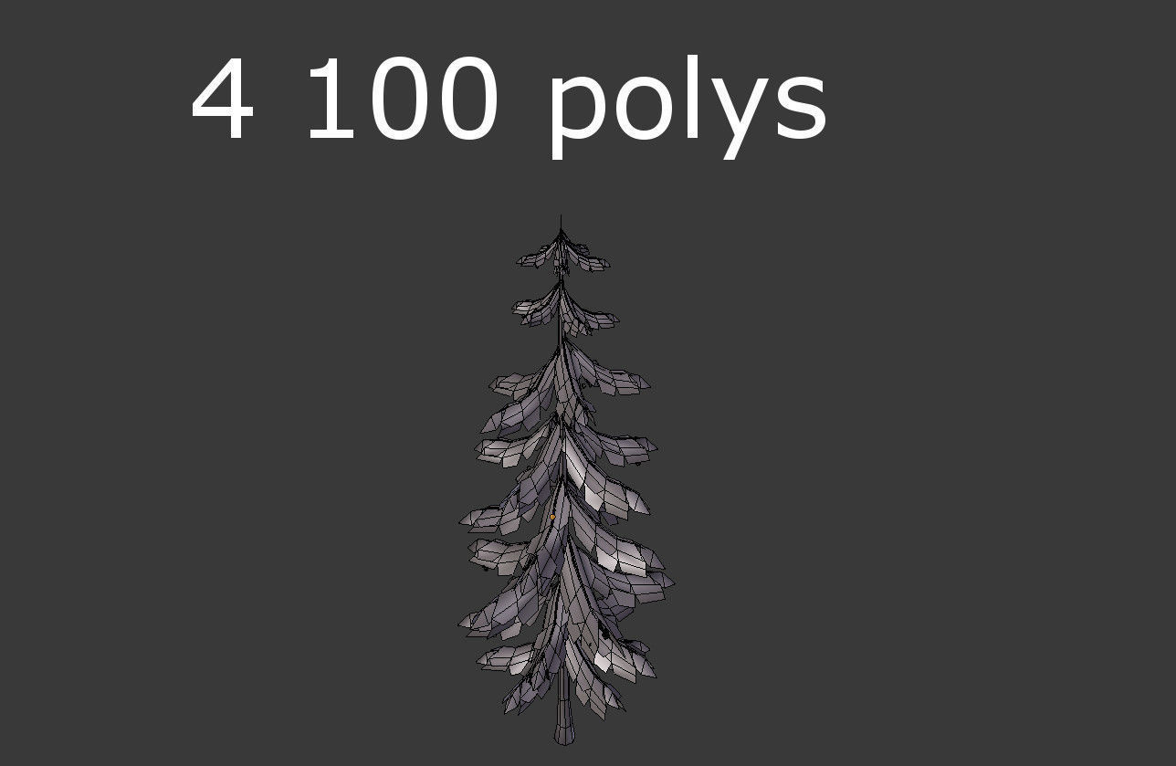 low poly pine 1 tree Low-poly 3D model_4