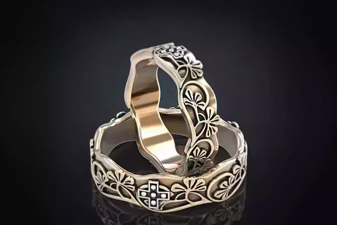 Wedding rings with patterns and cross many sizes 303