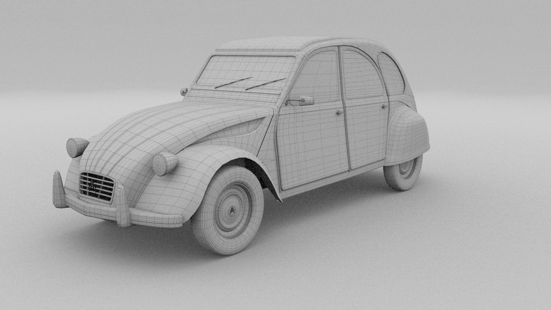 Citroen 2CV Low-poly 3D model_19