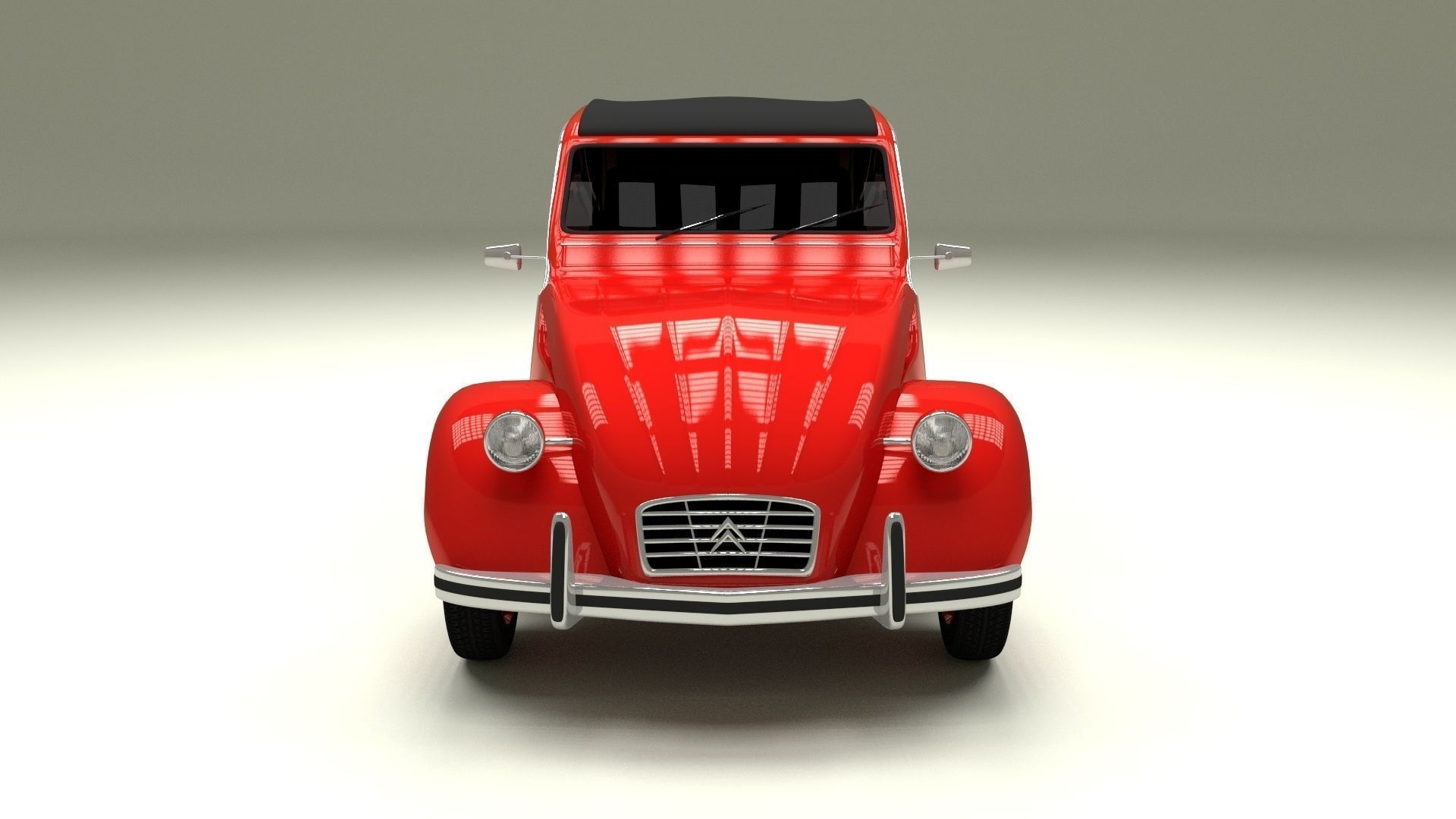 Citroen 2CV Low-poly 3D model_6
