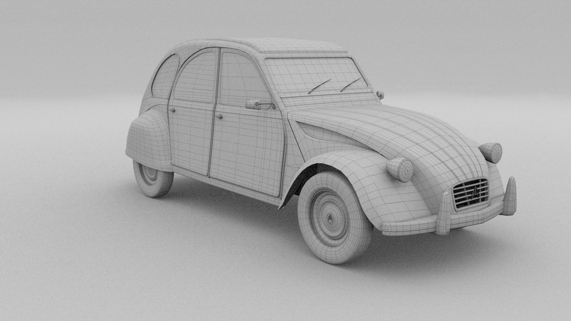 Citroen 2CV Low-poly 3D model_24