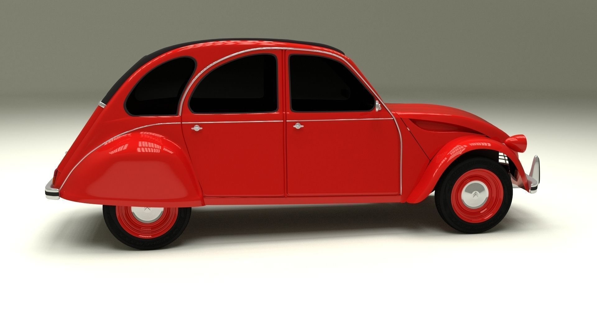 Citroen 2CV Low-poly 3D model_15