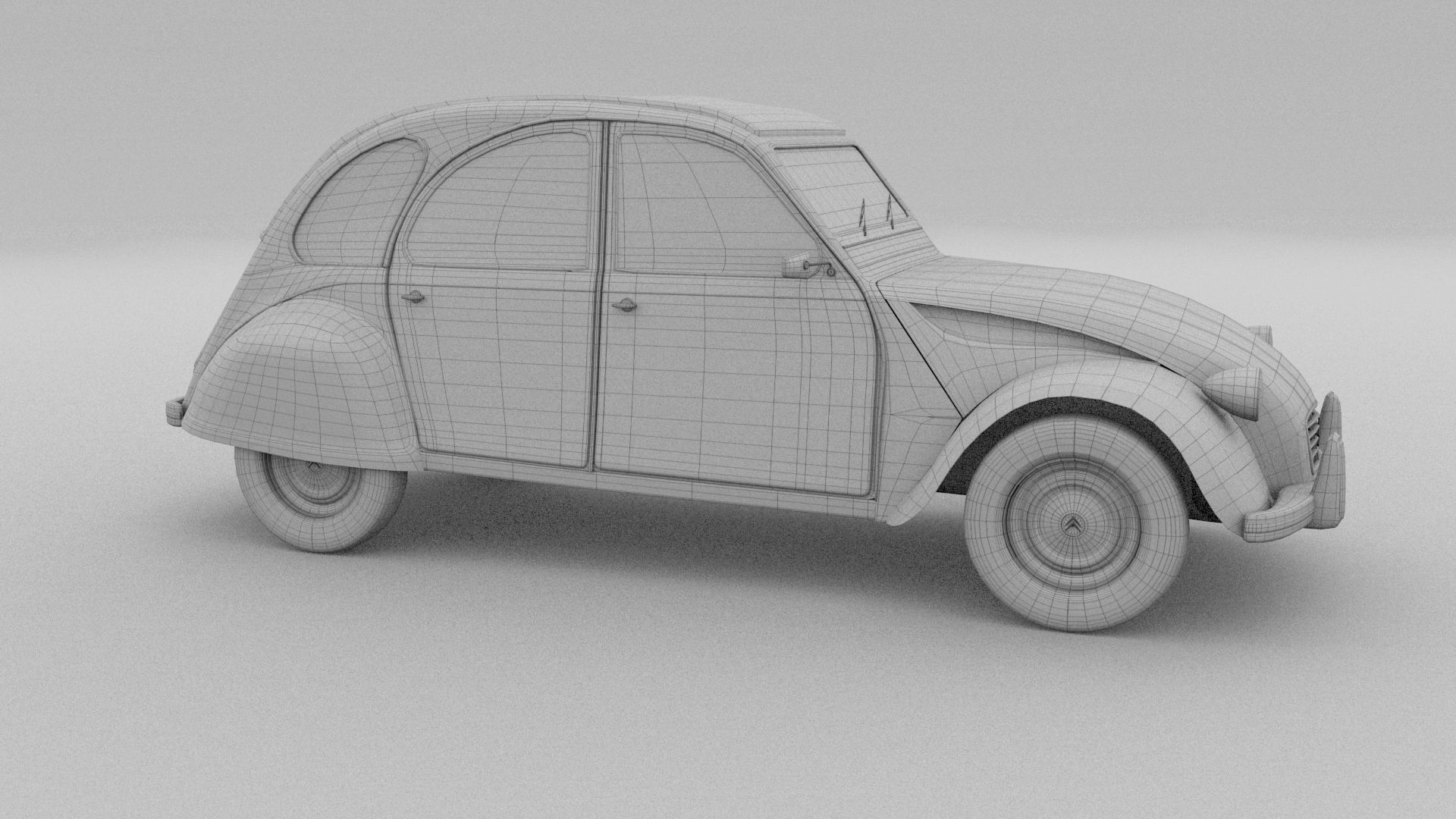 Citroen 2CV Low-poly 3D model_18