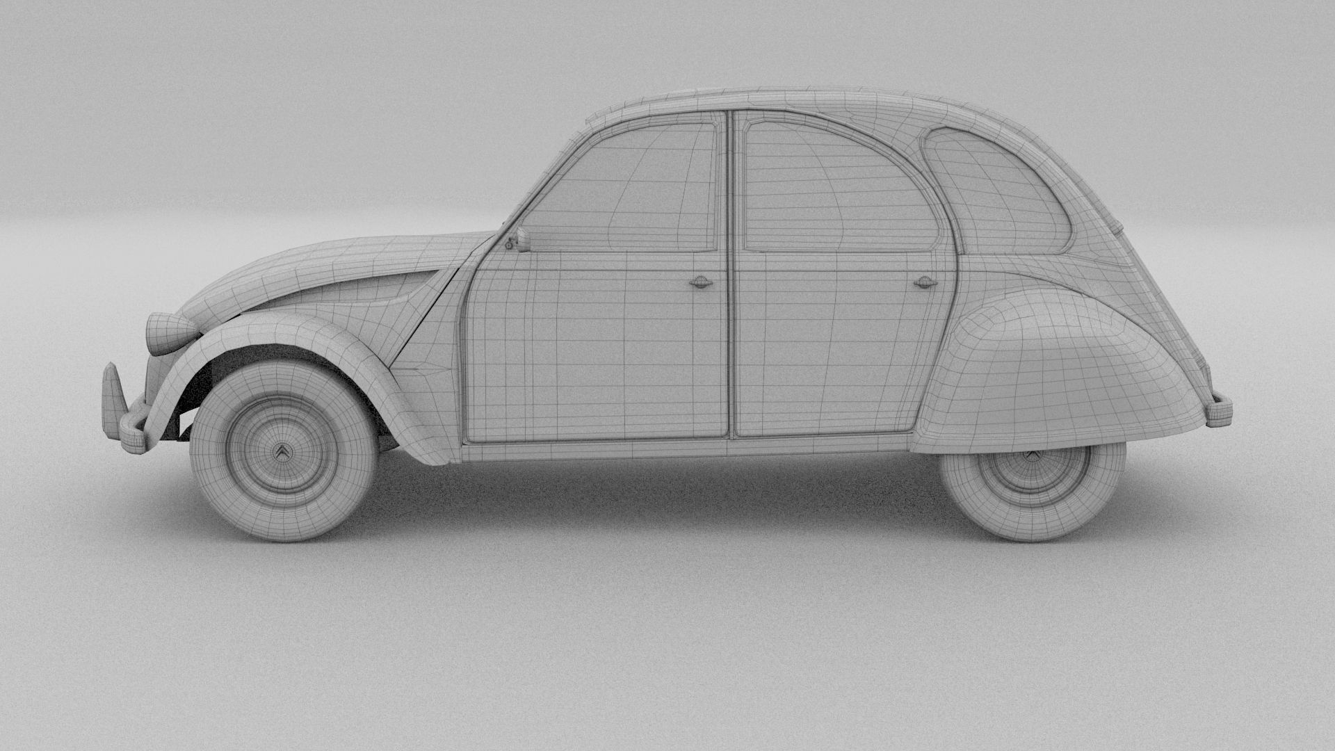 Citroen 2CV Low-poly 3D model_27
