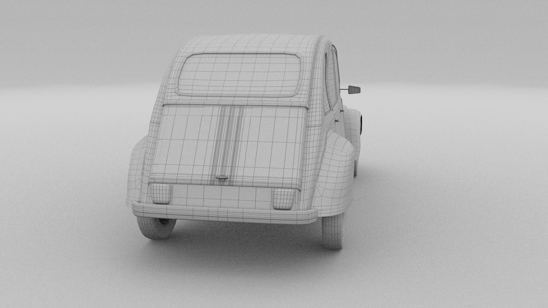 Citroen 2CV Low-poly 3D model_1