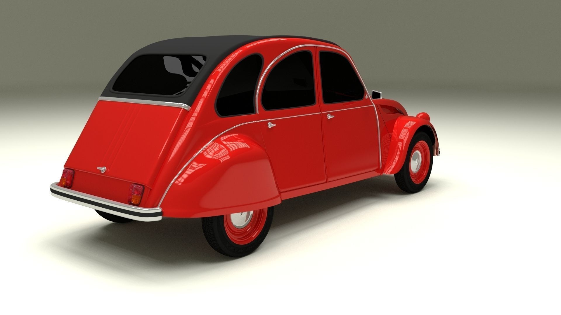 Citroen 2CV Low-poly 3D model_14
